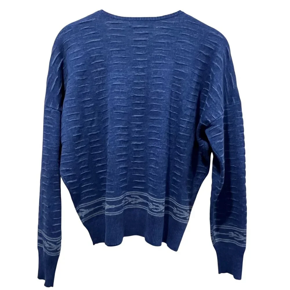 Lauren Ralph Lauren Vernida Linen Blend Crew Sweater, NWT, Blue, M